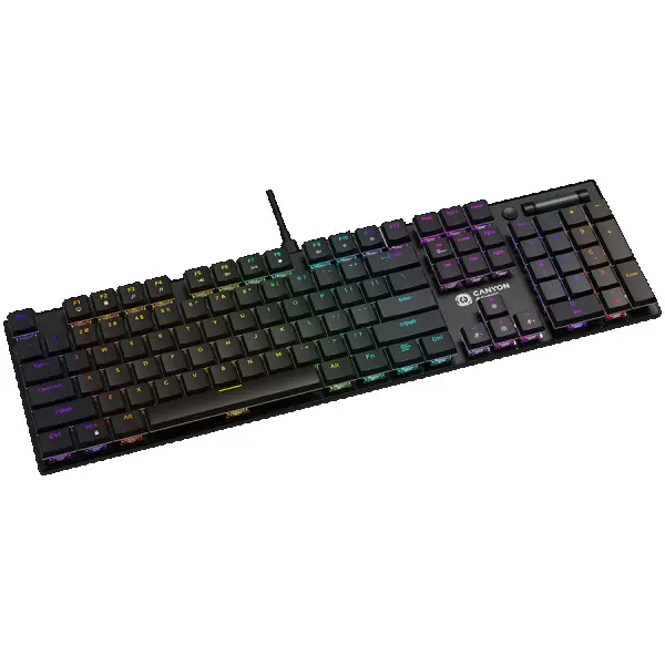 CANYON Cometstrike TKL GK-55, 104keys Mechanical keyboard, 50million times life, with VS11K28A solution, GTMX red switch, RGB backlight, 18