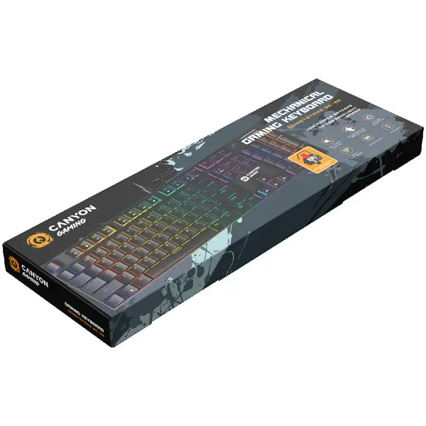 CANYON Cometstrike TKL GK-55, 104keys Mechanical keyboard, 50million times life, with VS11K28A solution, GTMX red switch, RGB backlight, 18