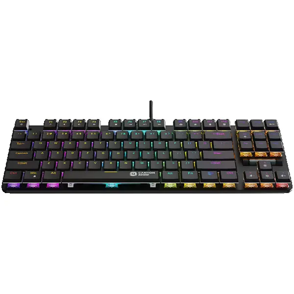CANYON Cometstrike TKL GK-50, 87keys Mechanical keyboard, 50million times life, with VS11K30A solution, GTMX red switch, Rainbow backlight,