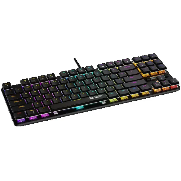 CANYON Cometstrike TKL GK-50, 87keys Mechanical keyboard, 50million times life, with VS11K30A solution, GTMX red switch, Rainbow backlight,
