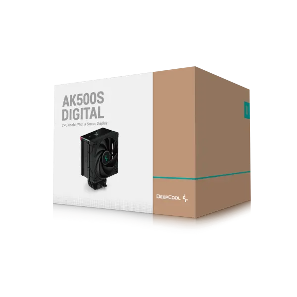 DeepCool AK500S Digital 5xHeat Pipe, Real-Time CPU Screen, 240W 120mm 1850rpm 69CF, Black Intel/AMD