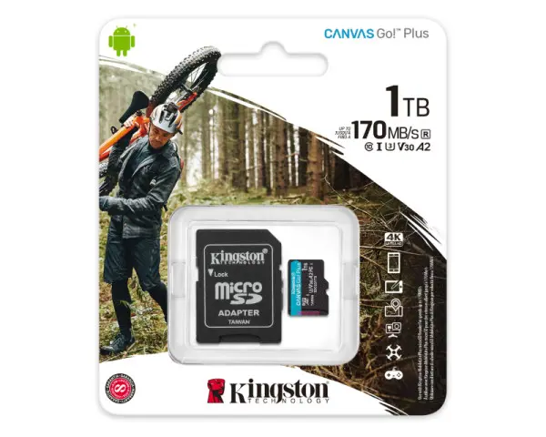 KINGSTON Memorijska kartica U3 V30 microSDXC 1TB Canvas Go Plus 170R A2 + adapter SDCG31TB 