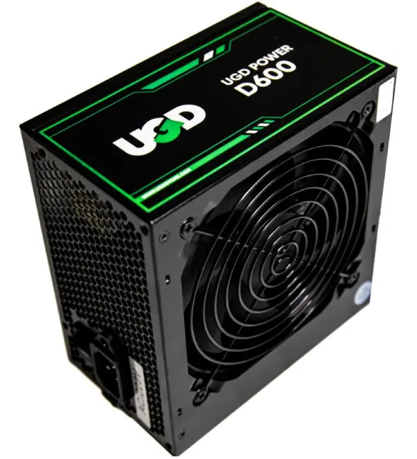 Napajanje D600 600W UGD power 12cm FAN, 20+4pin, 4+4pin, 3xSATA, 1xIDE, 2x6+2pin Black