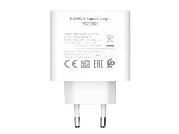 Zidni punjač HONOR SuperCharge Power Adapter100Wbela sa USB-C kablom (1m6A)' ( '5503ABBD' ) 