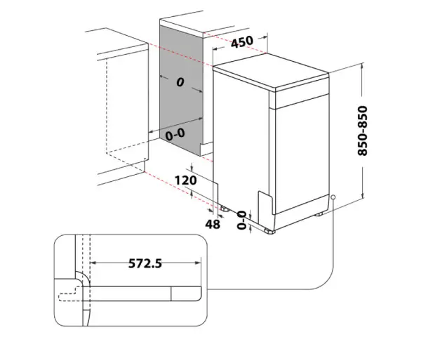 WHIRLPOOL WSFO 3B23 P mašina za pranje sudova - 45cm 