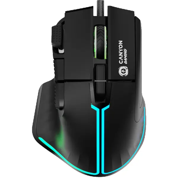 CANYON Fortnax GM-636, 9keys Gaming wired mouse,Sunplus 6662, DPI up to 20000, Huano 5million switch, RGB lighting effects, 1.65M braided c (2)
