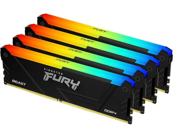KINGSTON DIMM DDR4 128GB (4x32GB kit) 3200MTs KF432C16BB2AK4128 Fury Beast RGB Black XMP 