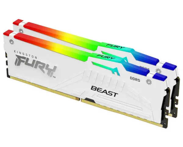 KINGSTON DIMM DDR5 32GB (2x16GB kit) 6800MTs KF568C34BWAK2-32 FURY Beast White RGB XMP 