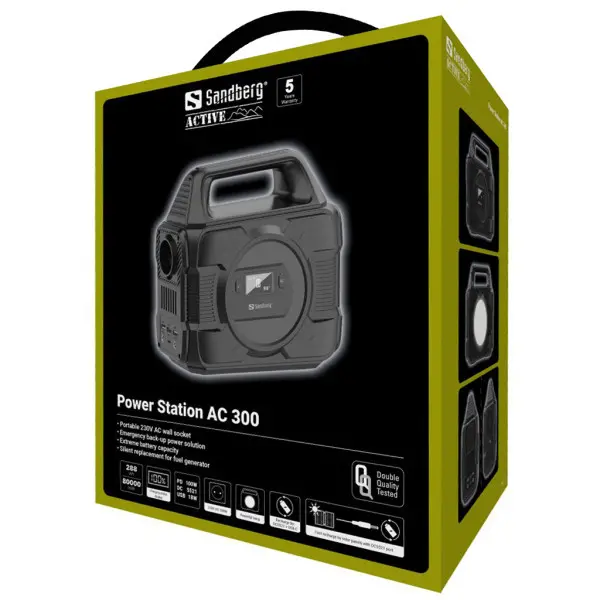 Power Station Sandberg AC300 PD100W 80000mAh 420-84 šuko 300Wlamp