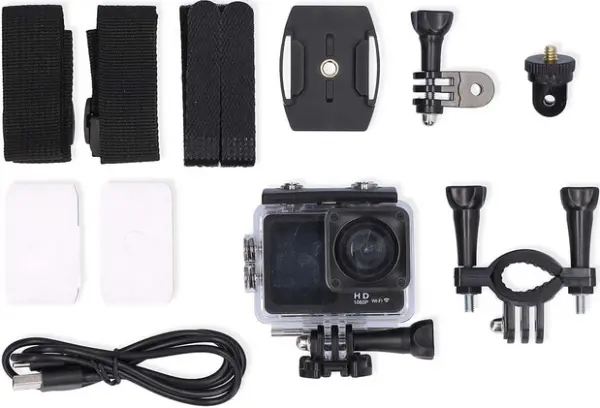 ACAM31BK Dual screen action cam with HD 1080p@30fps resolution Nedis