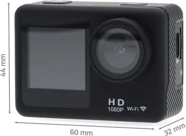 ACAM31BK Dual screen action cam with HD 1080p@30fps resolution Nedis