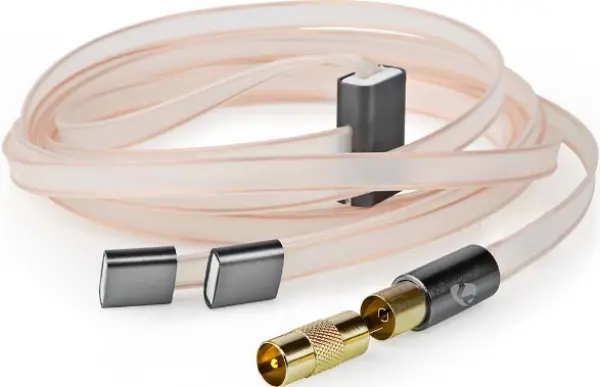 ANFMBW105AT20 FM Antena IEC koaksijalni muški, Gold Plated, 50Ohm, Unshielded, 2m, PVC