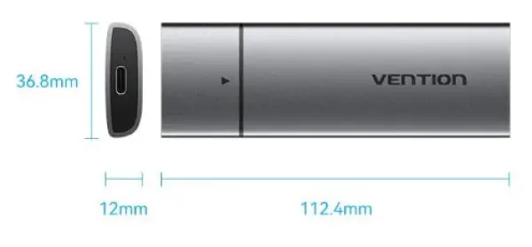 SSD Rack Vention KPEH0 M.2 NGFF USB-C 3.1 Aluminium