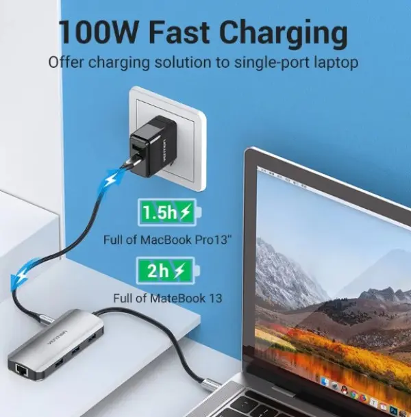 Docking station Vention TOHHB USB-C HDMI3xUSB 3.0PD 100WRJ45