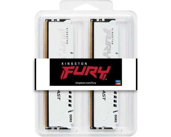 KINGSTON DIMM DDR5 32GB (2x16GB kit) 6800MTs KF568C34BWEK2-32 FURY Beast White EXPO 