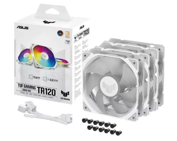 ASUS TUF GAMING TR120 ARGB WHITE EDITION 3IN1 ventilator 