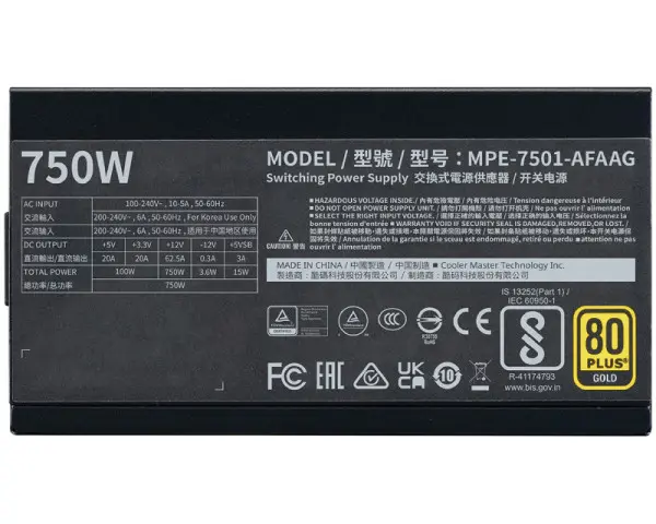 COOLER MASTER MWE Gold V2 750W napajanje (MPE-7501-AFAAG-3EU) 5Y 