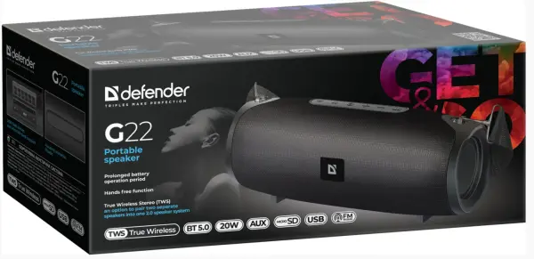 Zvučnik Defender G22 20W, bluetooth crna