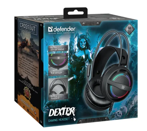 Slušalice sa mikrofonom Defender Dexter, 2x3.5mm, USB