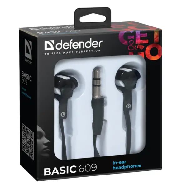 Slušalice Defender Basic 609 bubice, crnabela