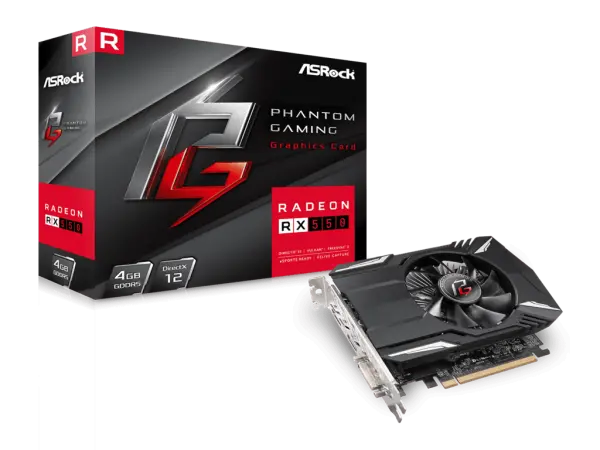 Grafička karta ASROCK RX550 4G 4GBAMDGDDR5128bitcrna' ( 'PHANTOM G R RX550 4G' ) 