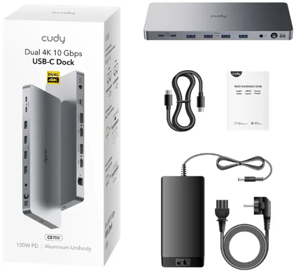 Cudy CS700 13-IN-1 10Gbps USB-C Dual 4K Docking Station | 150W PSU
