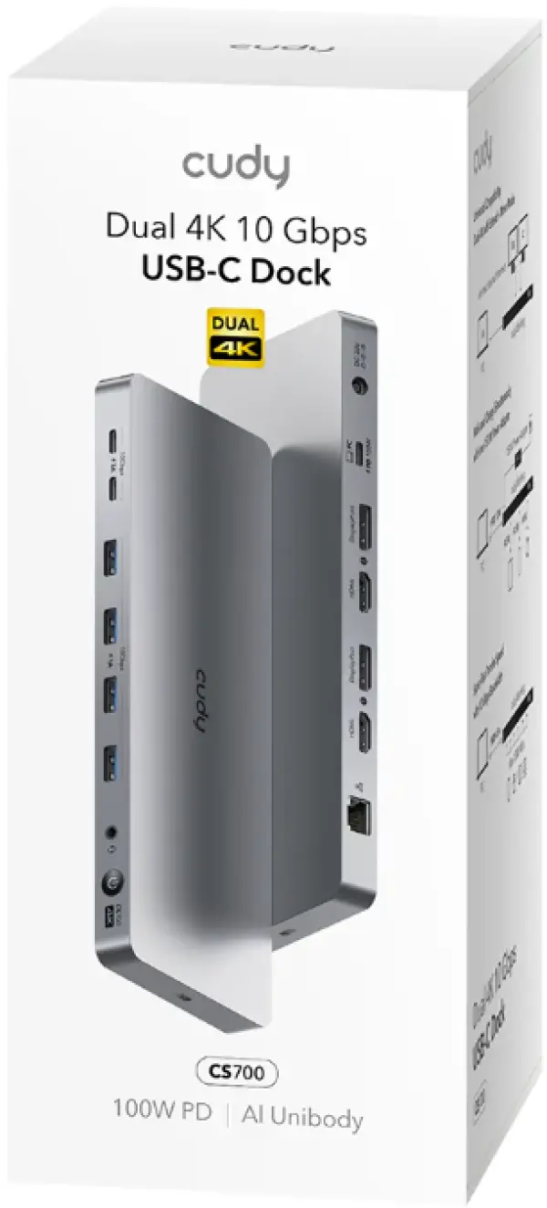 Cudy CS700 13-IN-1 10Gbps USB-C Dual 4K Docking Station | 150W PSU