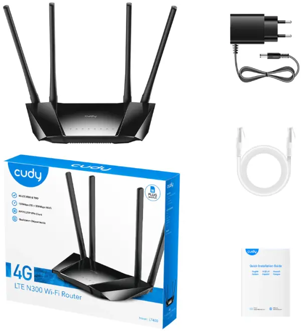 Cudy LT400_EU N300 Wi-Fi 4G LTE Cat4  Router