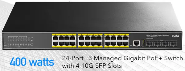 Cudy GS5024S4 24-Port Layer 3 Managed Gigabit Switch with 4 10G SFP Slots
