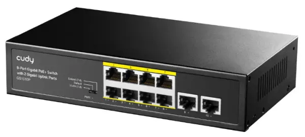 Cudy GS1010PS2 8-Port Gigabit PoE+ Switch with 2 Gigabit Uplink ports and 2 Gigabit SFP slot 120W