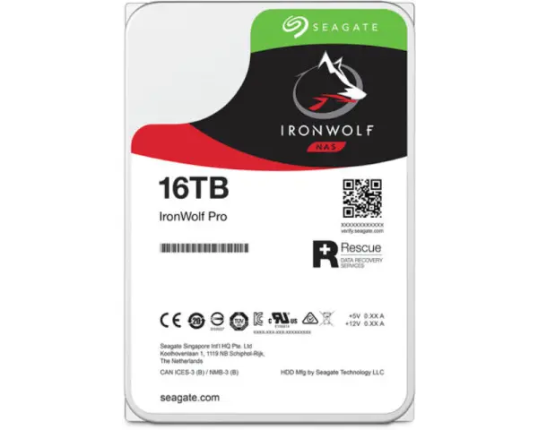 SEAGATE 16TB 3.5'' SATA III 256MB 7200rpm ST16000NT001 IronWolf Pro hard disk (2)