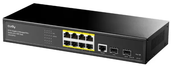 Cudy GS2008S2 8-Port Layer 2 Managed Gigabit Switch with 2 Gigabit SFP Slots