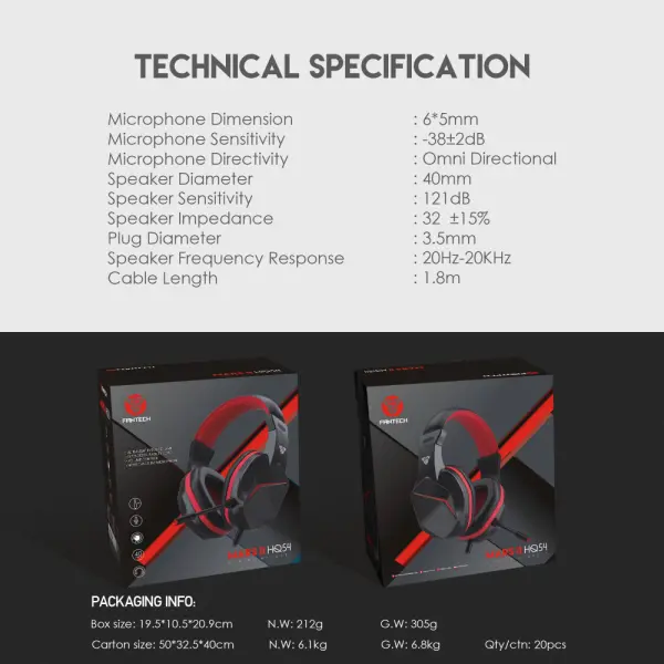 Slusalice Gaming Fantech HQ54 Mars II crne