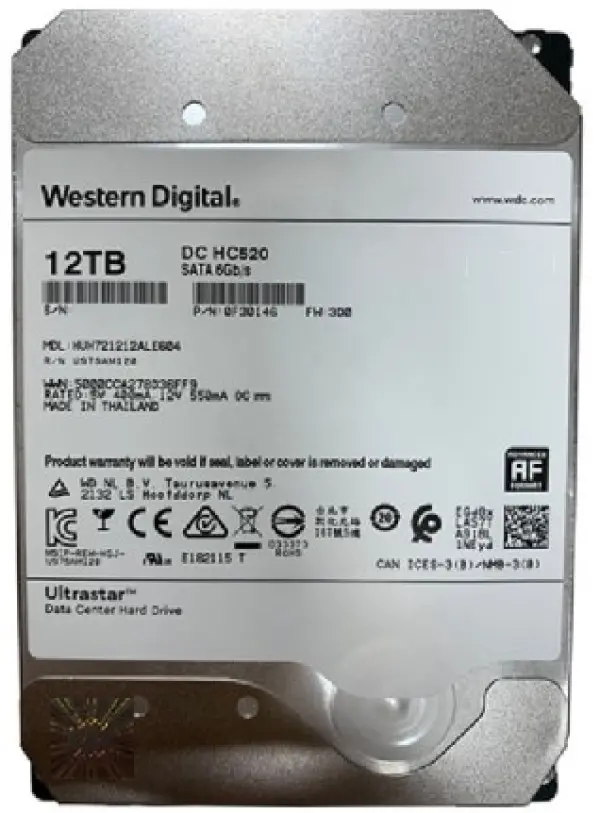 HDD 3.5 * 12TB HUH721212ALE601 WD Ultrastar 7200rpm 256MB SATA3 (DAHUA Compatible)(12999)