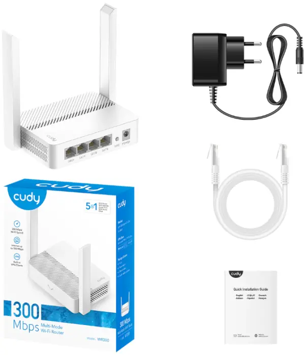 Cudy SET * WR300 N300 Wi-Fi Router + M1300 1-pack AC1200 MESH (3999)