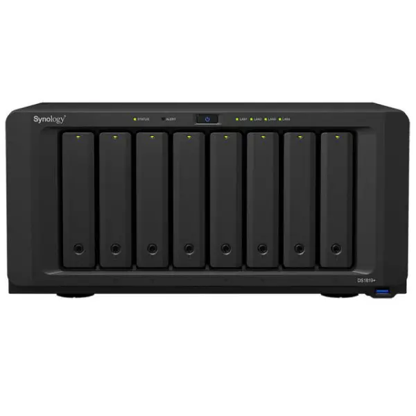 Synology DiskStation DS1821+, Tower, 8-Bay 3.5 SATA HDDSSD, 2 x M.2 2280 NVMe SSD, CPU AMD Ryzen Quad-core 2.2 GHz, 4 GB DDR4 ECC SODIMM, 4