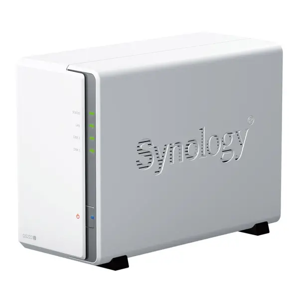 Synology DS223j, Tower, 2-bays 3.5 SATA HDDSSD, CPU 4-core 1.7 GHz; 1 GB DDR4 non-ECC; 1 x RJ-45 1GbE LAN Port; 2 x USB 3.2 Gen1; ; 0.88 kg