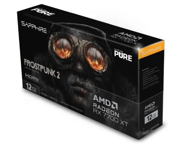 SAPPHIRE AMD Radeon PURE RX 7700 XT 12GB 192bit  Frostpunk 2 Edition 12GB (11335-08-50G) bela grafička karta
