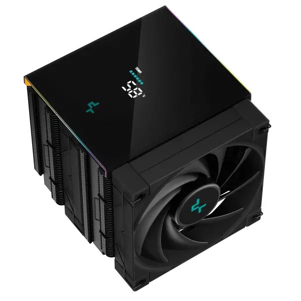 DeepCool AK620 Digital 6xHeat Pipe, Real-Time CPU Screen, 260W 2x120mm 1850rpm 69CFM Black Intel/AMD