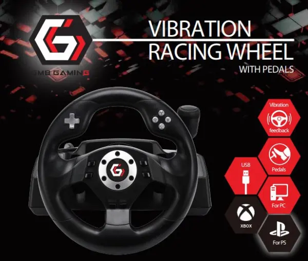 STR-M-40 ** Gembird RACEMASTER PC racing whee lPC/PS3 , Direct-X-X-input (4399)