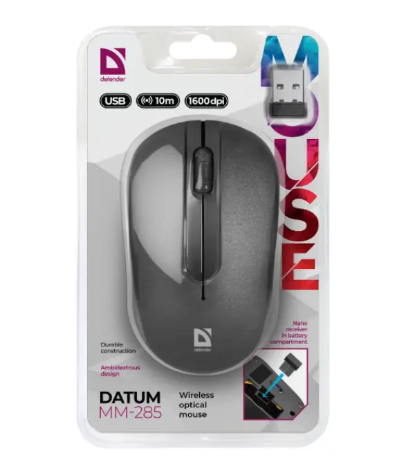 Miš Wireless Defender MM-285, crna