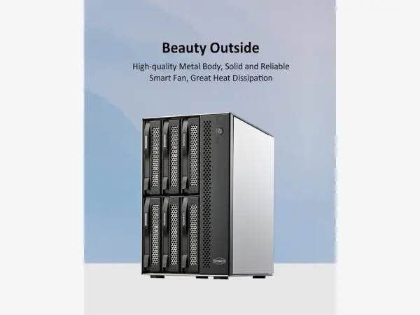 NAS TerraMaster 6 bay Intel Celeron N5095 4C up to 2.9 Ghz4GB DDR4120W2x RJ-45 2.5GbE LAN' ( 'T6-423' ) 