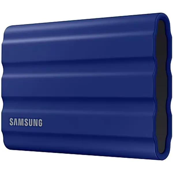 SAMSUNG T7 Shield Ext SSD 2000 GB USB-C blue 10501000 MBs 3 yrs, included USB Type C-to-C and Type C-to-A cables, 
Rugged storage featuring