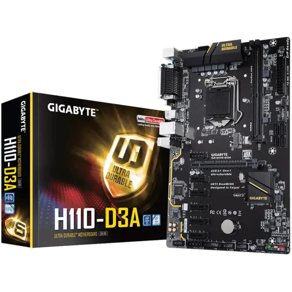 Matična ploča 1151 Gigabyte GA-H110-D3A VGA/RS232/LPT/M.2
