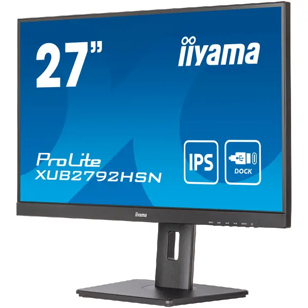 IIYAMA Monitor LED XUB2792HSN-B5 27'' IPS matte 1920 x 1080 @75Hz 1000:1 4ms HDMI DP USB-C 65W + DOCK RJ45 DP out, height, swivel, tilt, piv