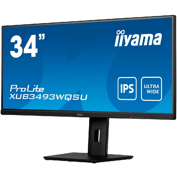 IIYAMA Monitor XUB3493WQSU-B5 34'' IPS 3440 x 1440 @75Hz 21:9, 400 cdm˛, 4ms, 1000:1,  HDMI, DP, USB, height, swivel, tilt, HDCP, Speakers, 