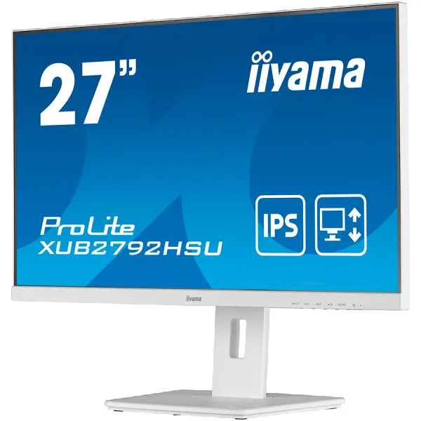 IIYAMA Monitor LED XUB2792HSU-W5 27'' 1920 x 1080 @75Hz 1000:1 4ms height, pivot (rotation), swivel, tilt VGA HDMI DP USB HUB White ( XUB279