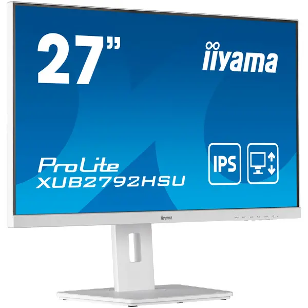 IIYAMA Monitor LED XUB2792HSU-W5 27'' 1920 x 1080 @75Hz 1000:1 4ms height, pivot (rotation), swivel, tilt VGA HDMI DP USB HUB White ( XUB279