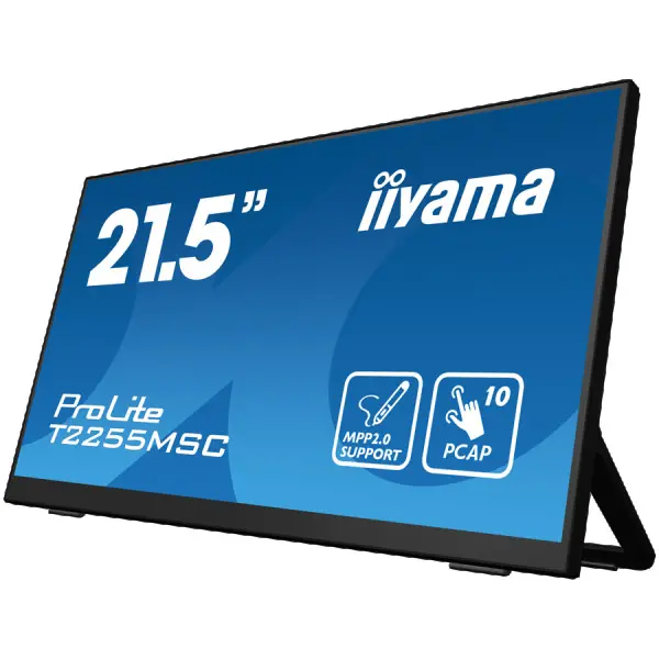 IIYAMA 21,5'' Bonded PCAP 10P Touch, MPP2.0 (active stylus) supported, 1920x1080, IPS-panel, Flat Bezel Free Glass Front, HDMI, Displayport,