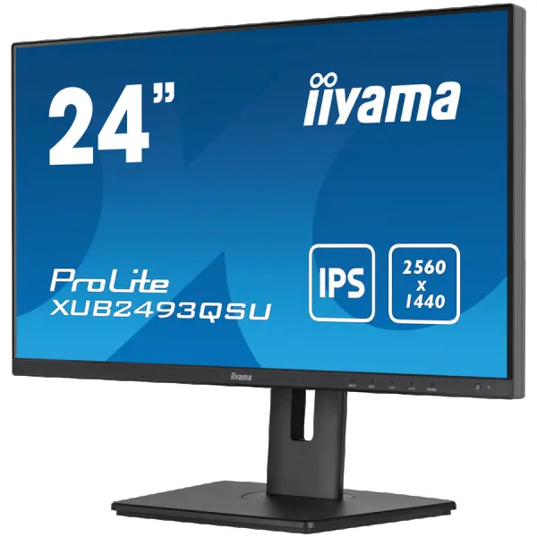 IIYAMA Monitor 24'' ETE IPS-panel, 2560x1440, 15cm Height Adj. Stand, Pivot, 300cdm˛, Speakers, HDMI, DisplayPort, 4ms, USB-HUB 3x 3.0 (23,8